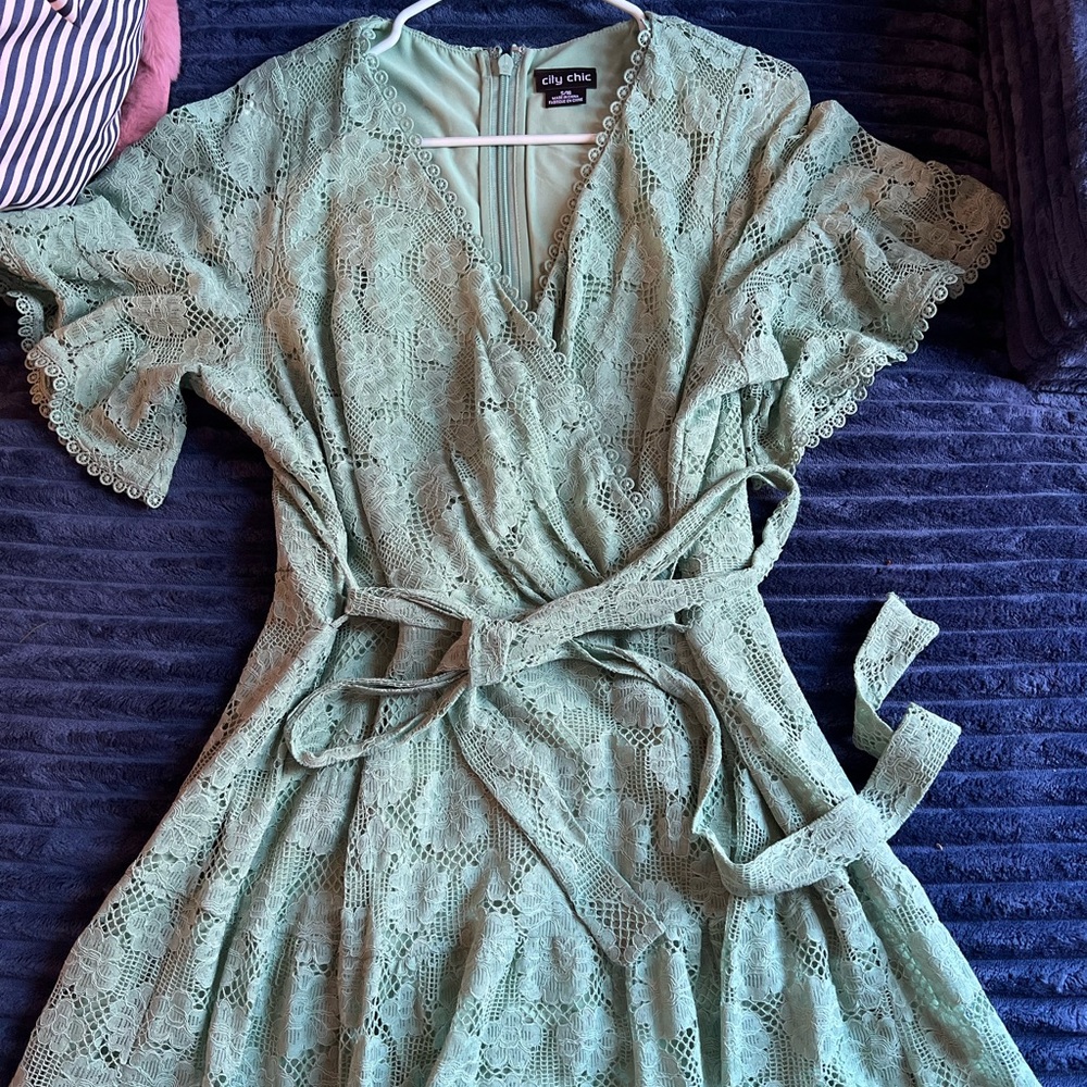 City Chic Garden Kisses Lace fit & flare dress.